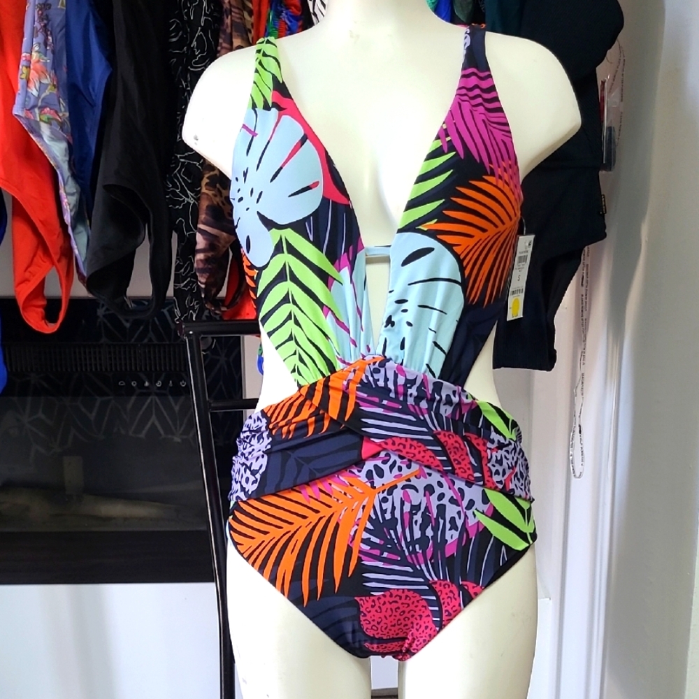 Vibrant Tropical Print Swimsuit